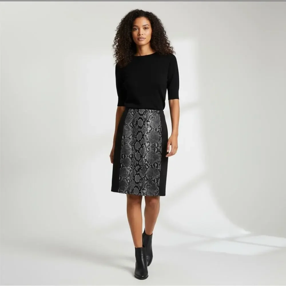 MK Michael Kors Snake Print Midi Skirt